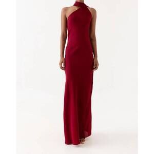 NEW SUMMER AWAY rosario halter neck maxi dress in sangria